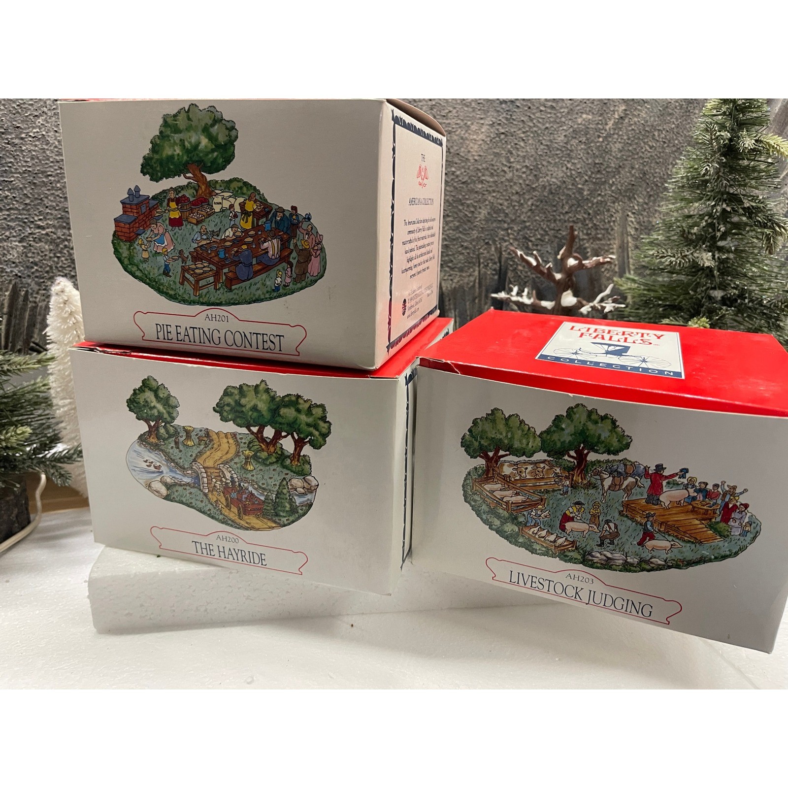 Liberty Falls Americana Collection 3 Piece Lot AH200 AH201 AH203 Village Scenes