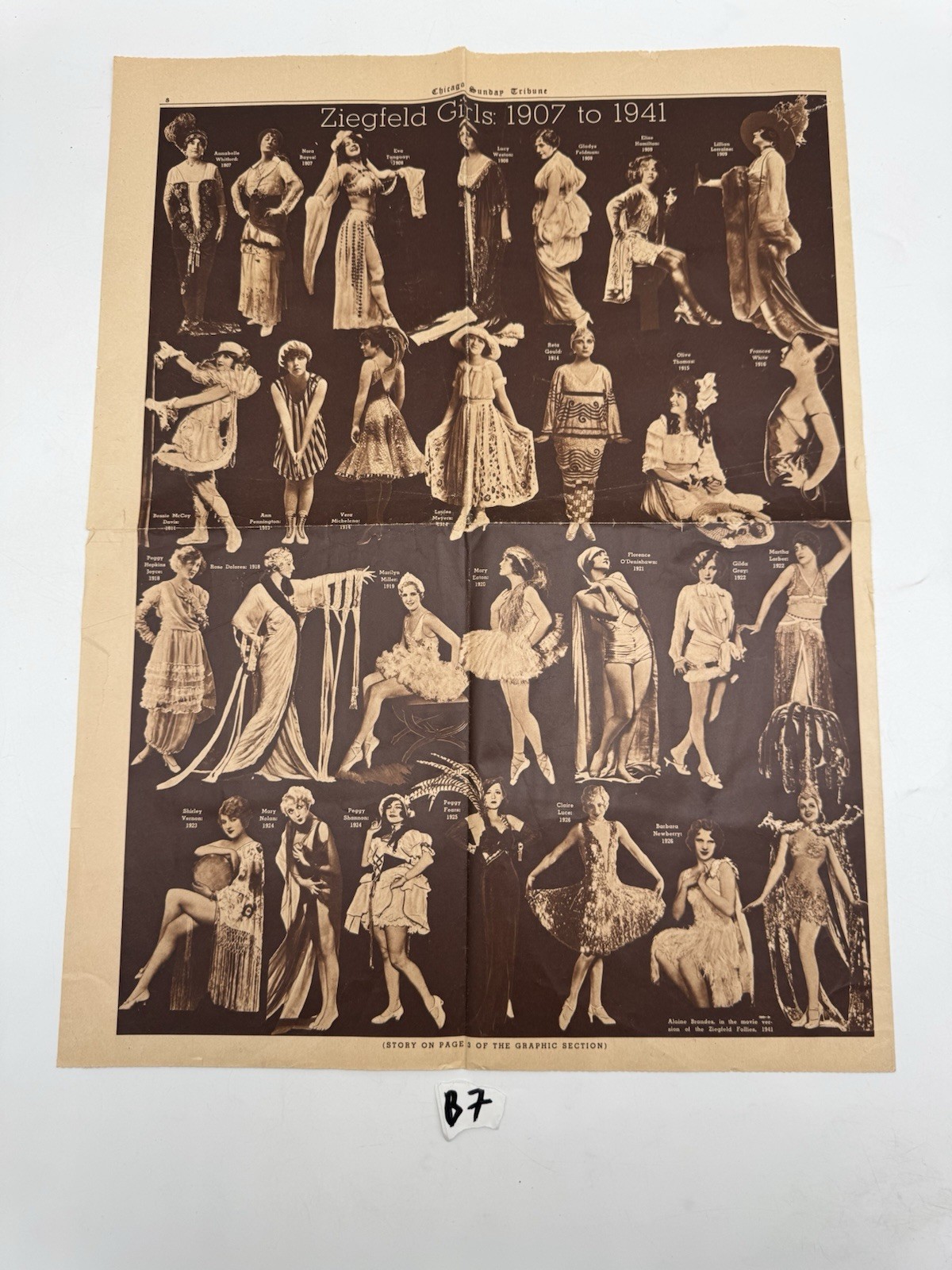 Chicago Sunday Tribune Ziegfeld Girls 1907 to 1941 Newspaper Rotogravure Page Chicago Sunday Tribune Ziegfeld Girls 1907 to 1941 Newspaper Rotogravure Page