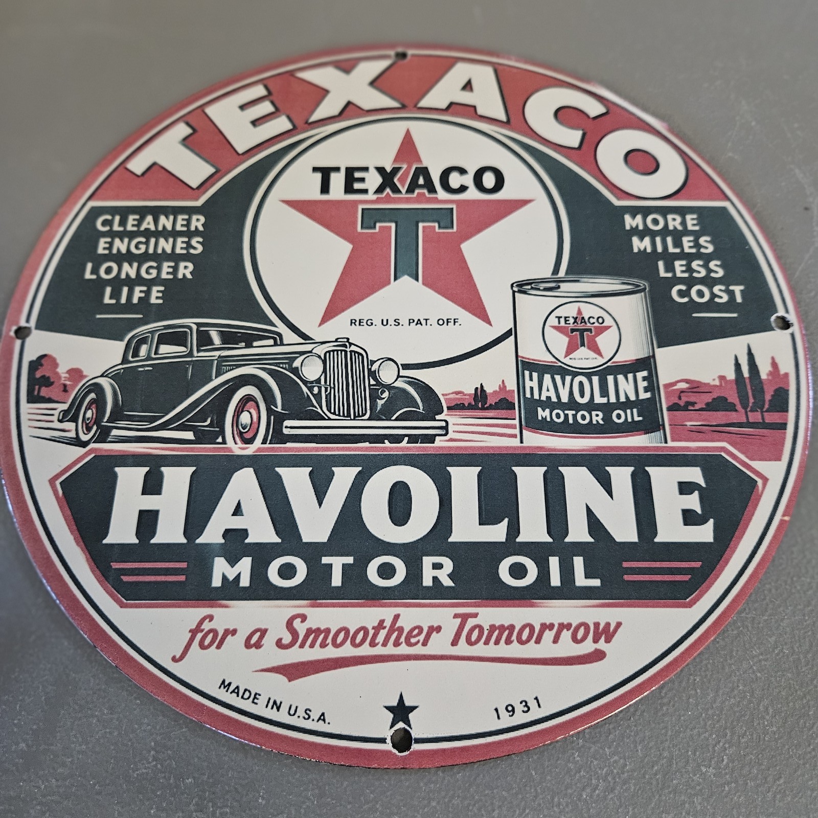 VINTAGE 1931 TEXACO HAVOLINE MOTOR OIL 12 VINTAGE 1931 TEXACO HAVOLINE MOTOR OIL 12