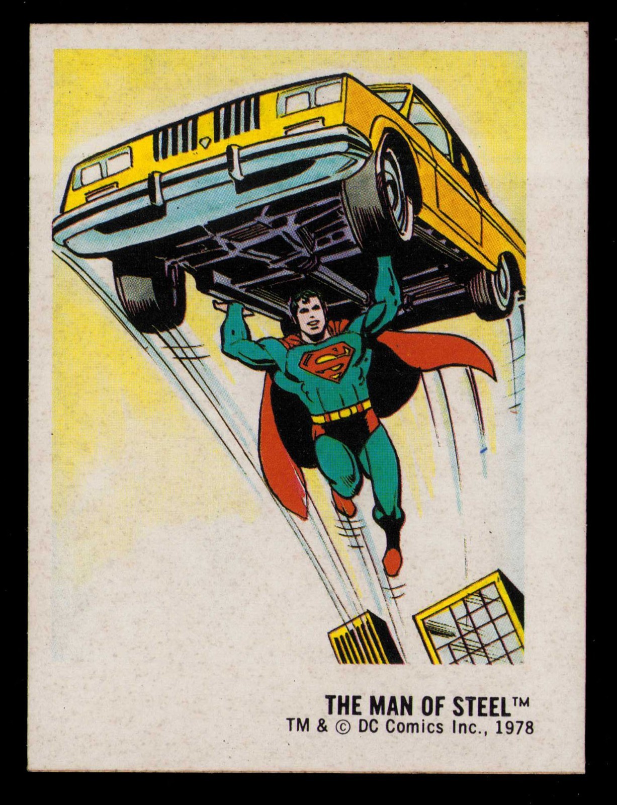 1978 Harris DC Superheroes Bread Sticker SUPERMAN THE MAN of STEEL Card 2 of 30