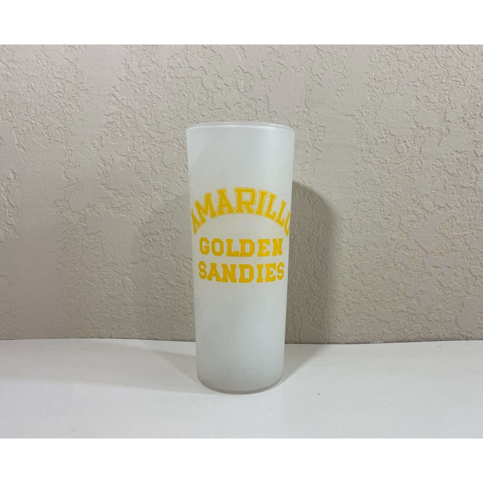 Vintage Amarillo Golden Sandies Texas High School Frosted Glass Tumbler Vintage Amarillo Golden Sandies Texas High School Frosted Glass Tumbler