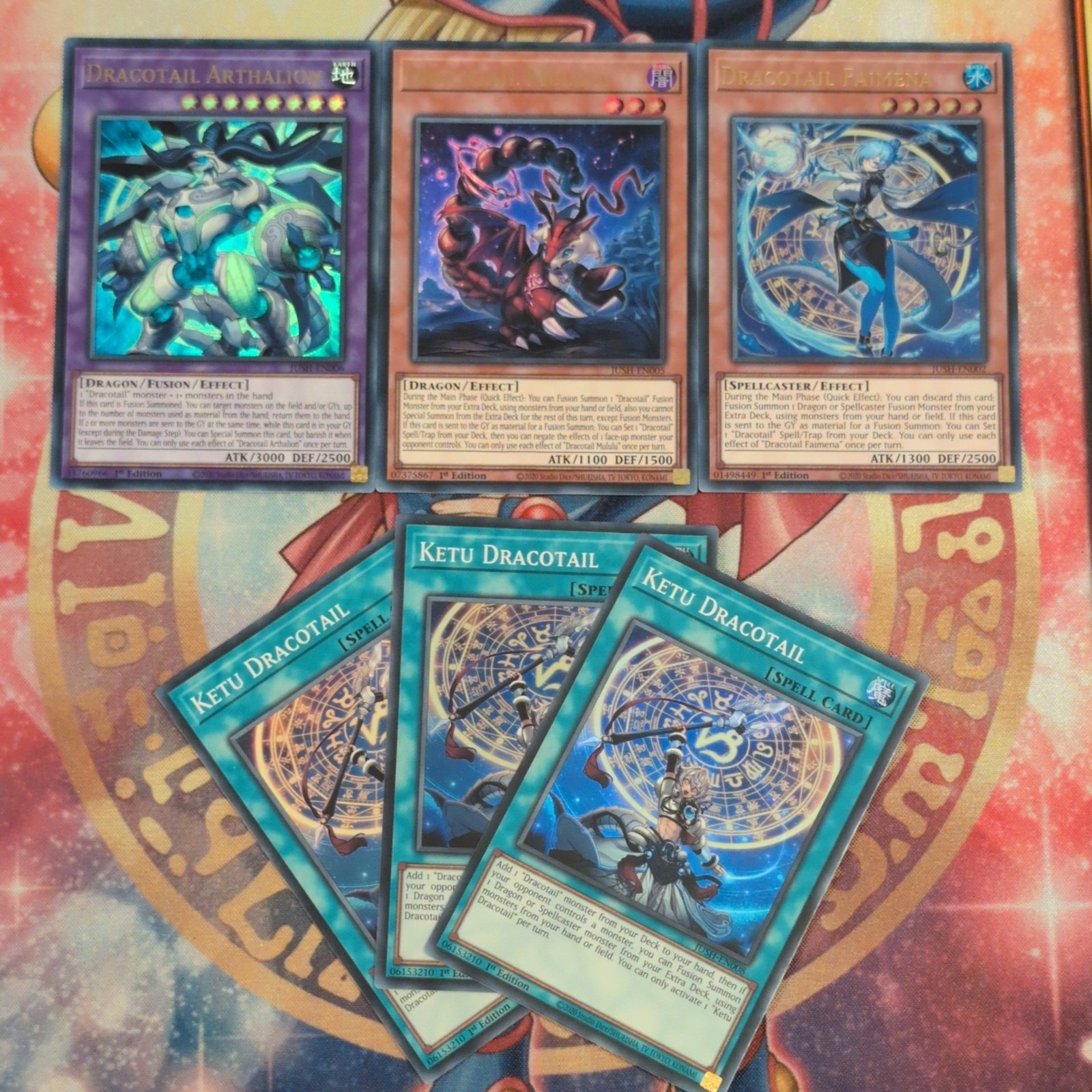 Dracotail Arthalion, Mululu & Faimena JUSH-EN006/005/002 Ultra + 3 x Ketu 008 sr Dracotail Arthalion, Mululu & Faimena JUSH-EN006/005/002 Ultra + 3 x Ketu 008 sr