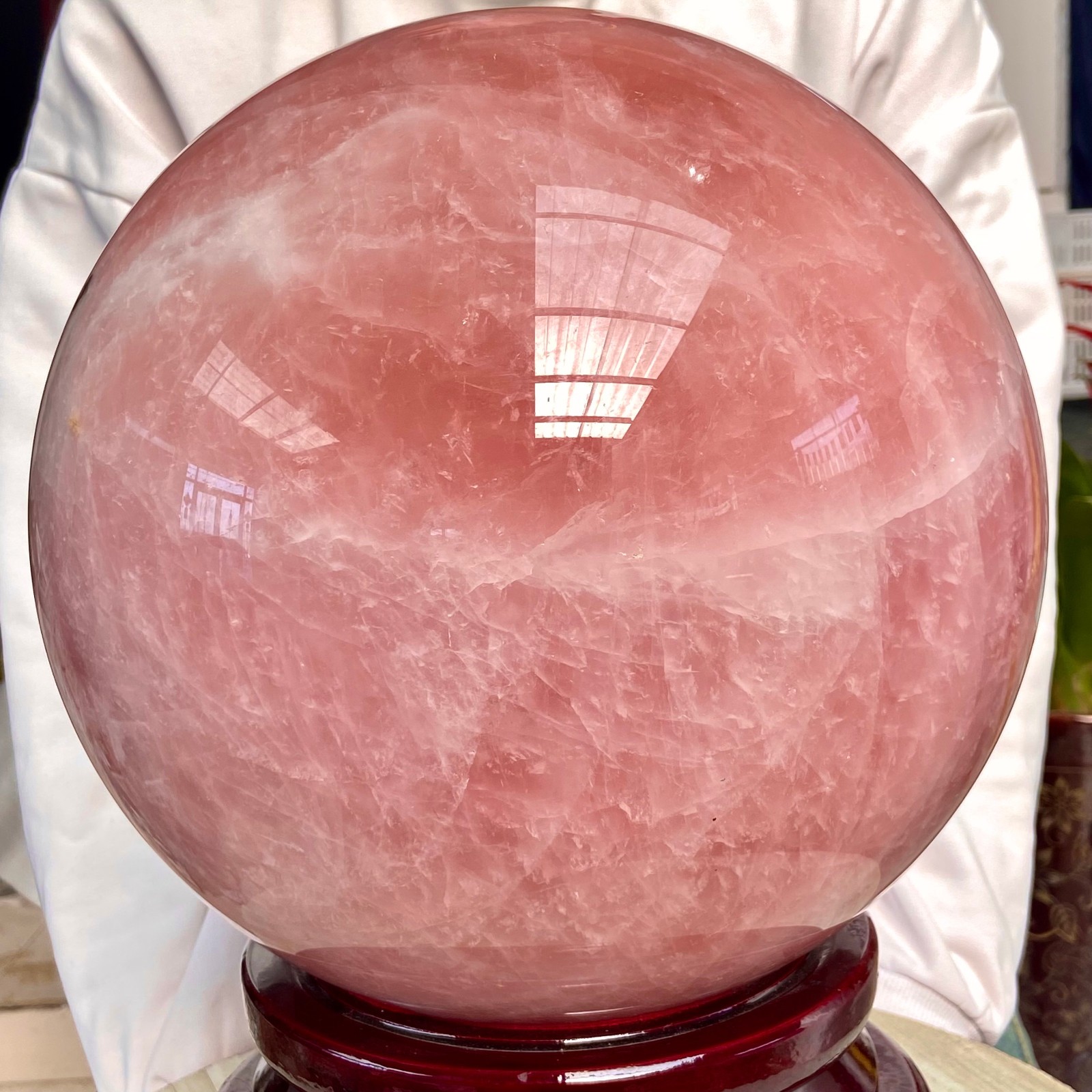 77.16LB Natural Crystal Pink Rose Chakra Quartz Sphere healing ball Specimen