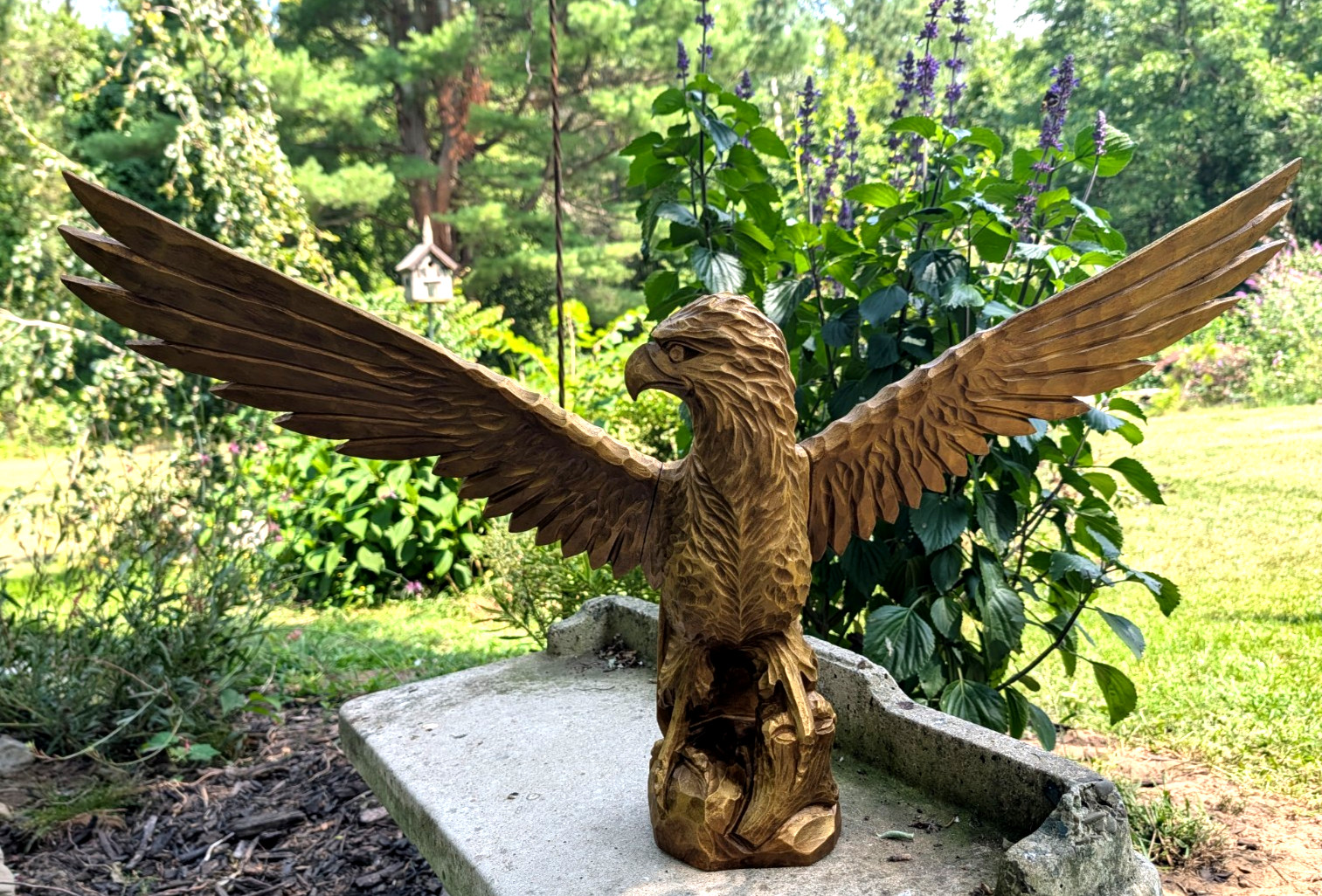 Gorgeous Antique Hand Carved Wood Golt Gilt Eagle Patriotic Beauty