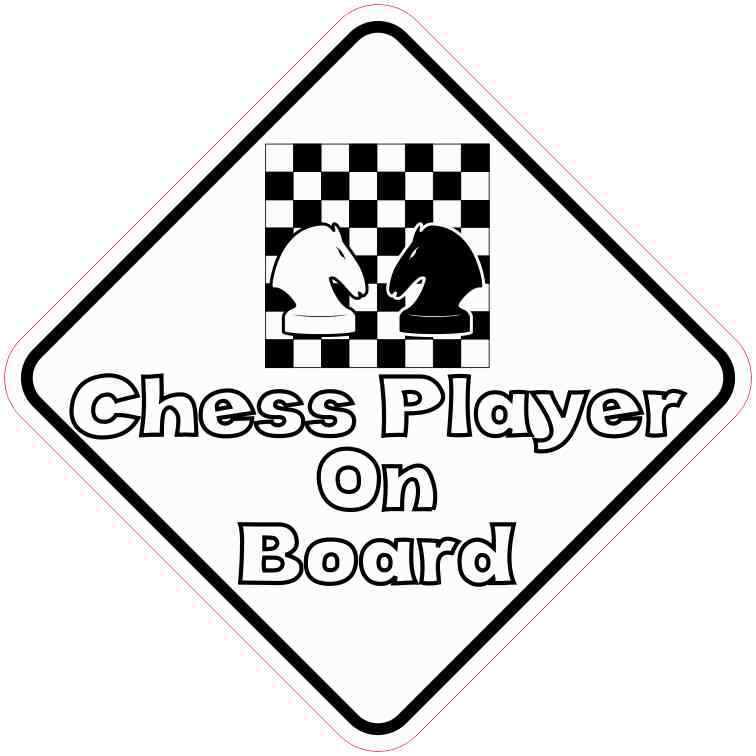 5in x 5in Chess Player On Board Sticker Car Truck Vehicle Bumper Decal