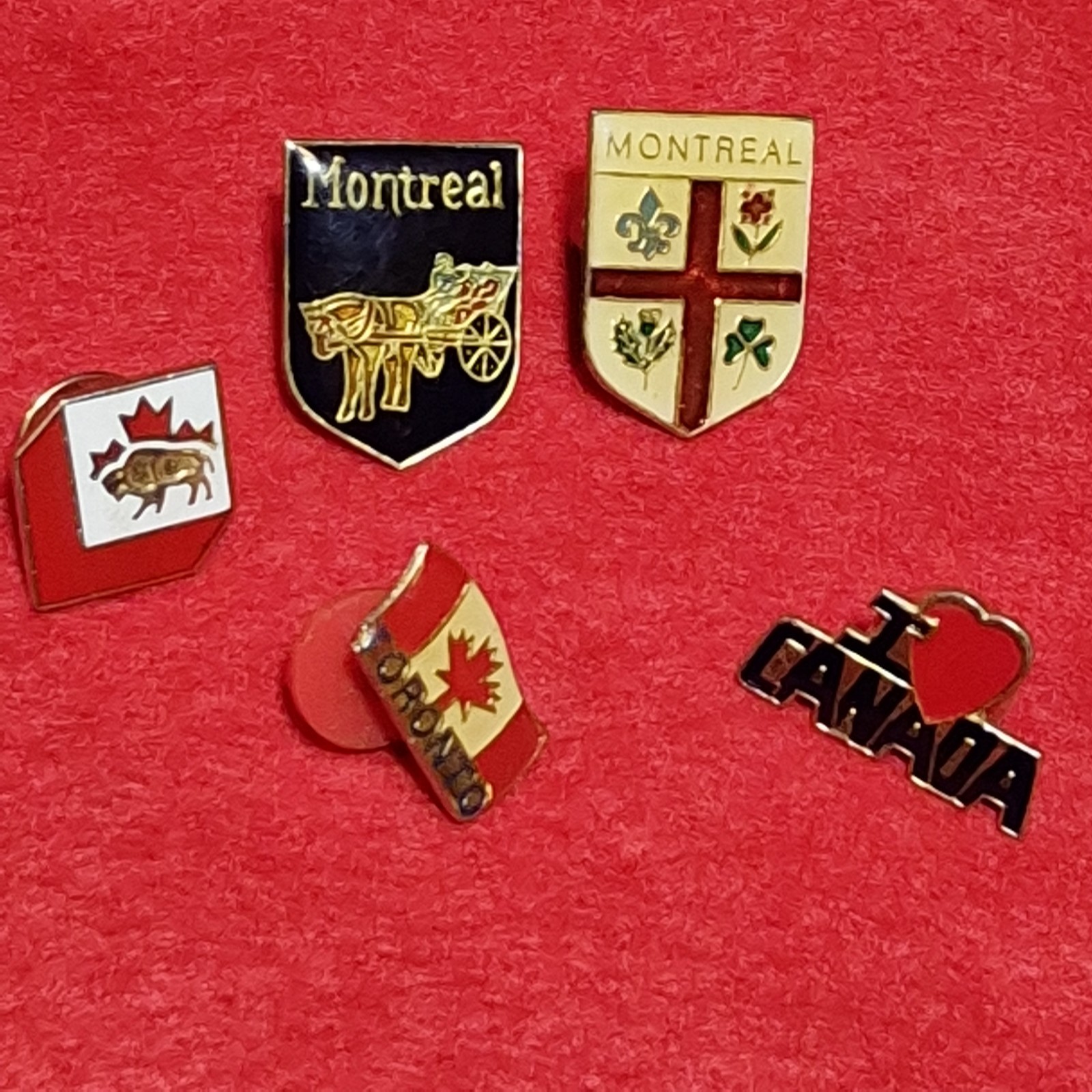 Vintage Lot Of 5 Various Canadian Lapel Pins Canada Vintage Lot Of 5 Various Canadian Lapel Pins Canada