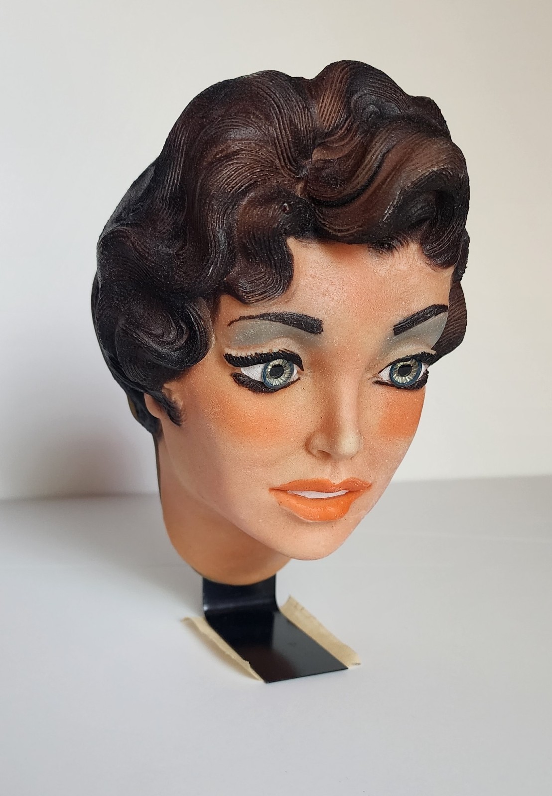 VTG NOS 1950s Novelty Car Chic Rubber Brunette Head PINUP Accessory Wall Mount