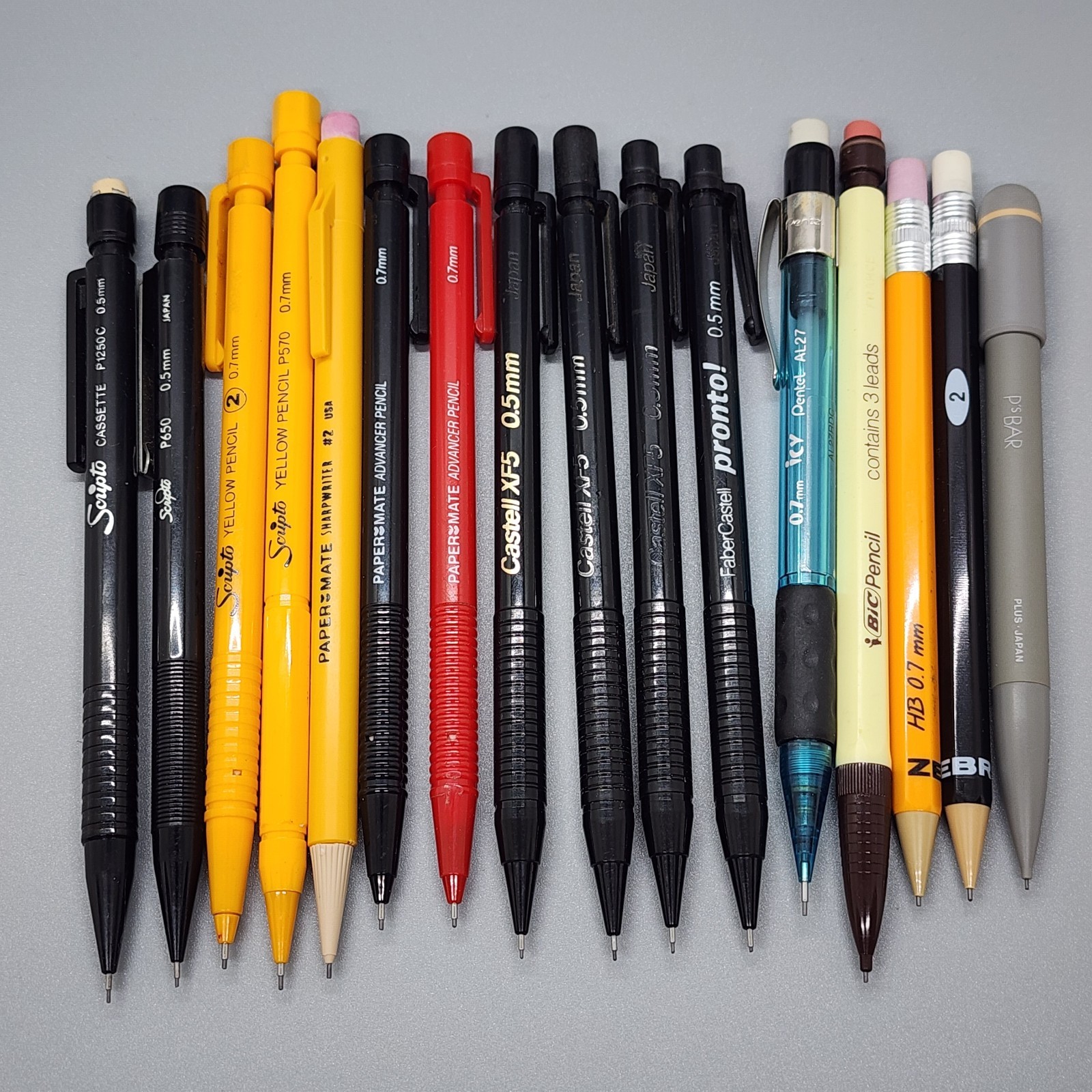 Vintage Mechanical Pencil Lot - Scripto P1250C 560 Castell XF5 Zebra Pentel Bic Vintage Mechanical Pencil Lot - Scripto P1250C 560 Castell XF5 Zebra Pentel Bic