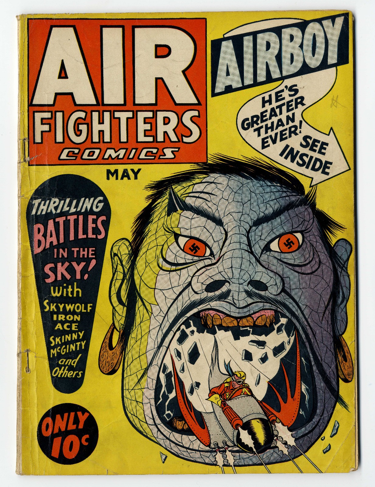 Air Fighters Comics V1#8 Hillman 1943 GGA Airboy Black Angel Nazi Cover