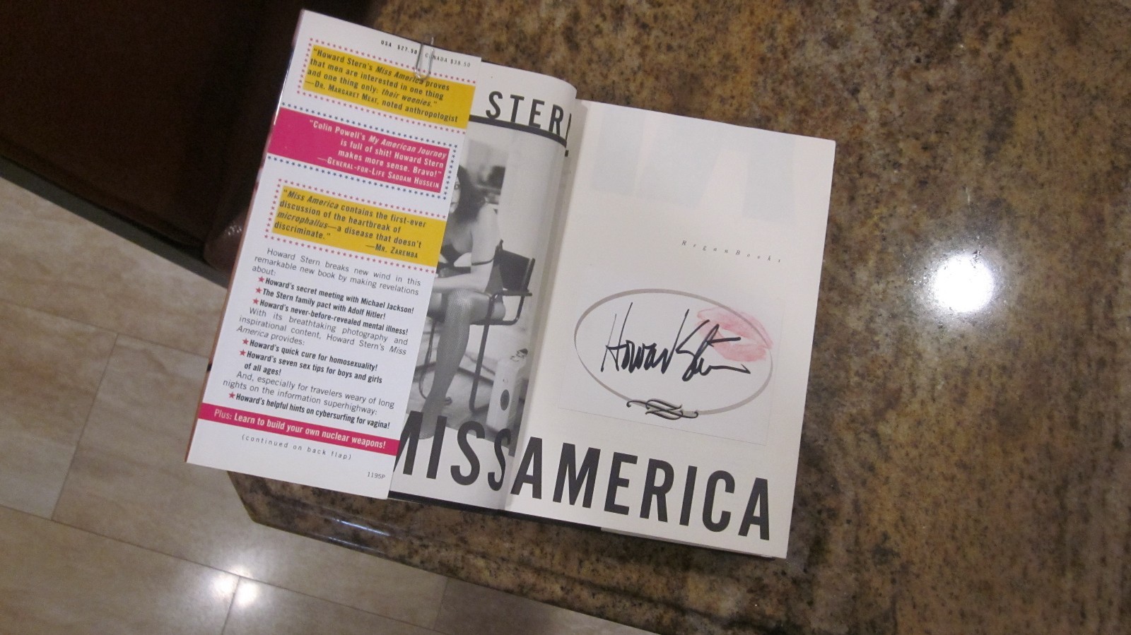 HOWARD STERN SIGNED AUTOGRAPHED MISS AMERICA W/KISS 1/50 (CONTEST PRIZE) RARE HH HOWARD STERN SIGNED AUTOGRAPHED MISS AMERICA W/KISS 1/50 (CONTEST PRIZE) RARE HH
