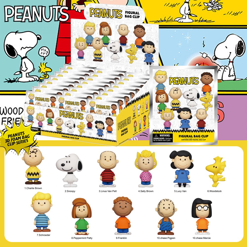 Official Peanuts Collector 3D Foam Bag Clip Blind Bag Keychain NEW Official Peanuts Collector 3D Foam Bag Clip Blind Bag Keychain NEW