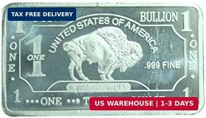 Metal Art Collection - 1 oz One Troy Ounce USA American Buffalo .999 Fine Tin Bu