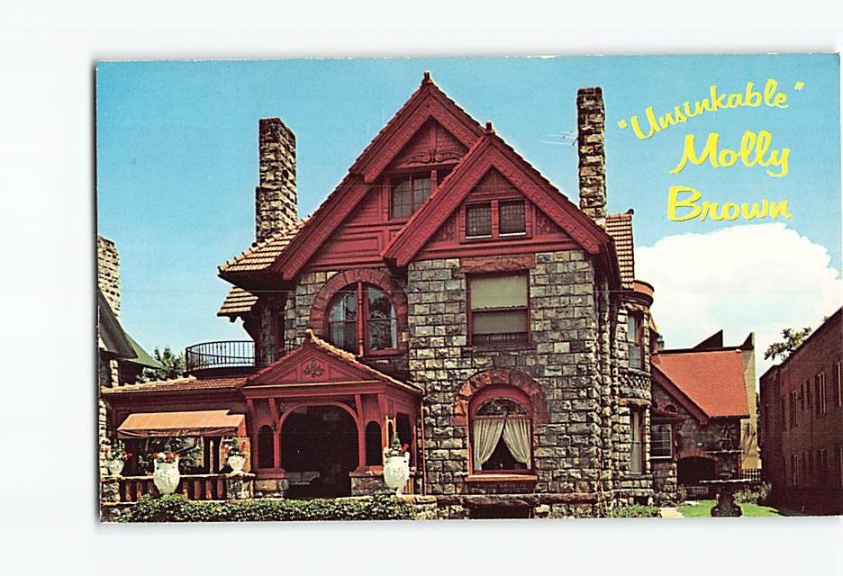 Postcard Unsinkable Molly Brown House of Lions Residence Denver Colorado Mansion