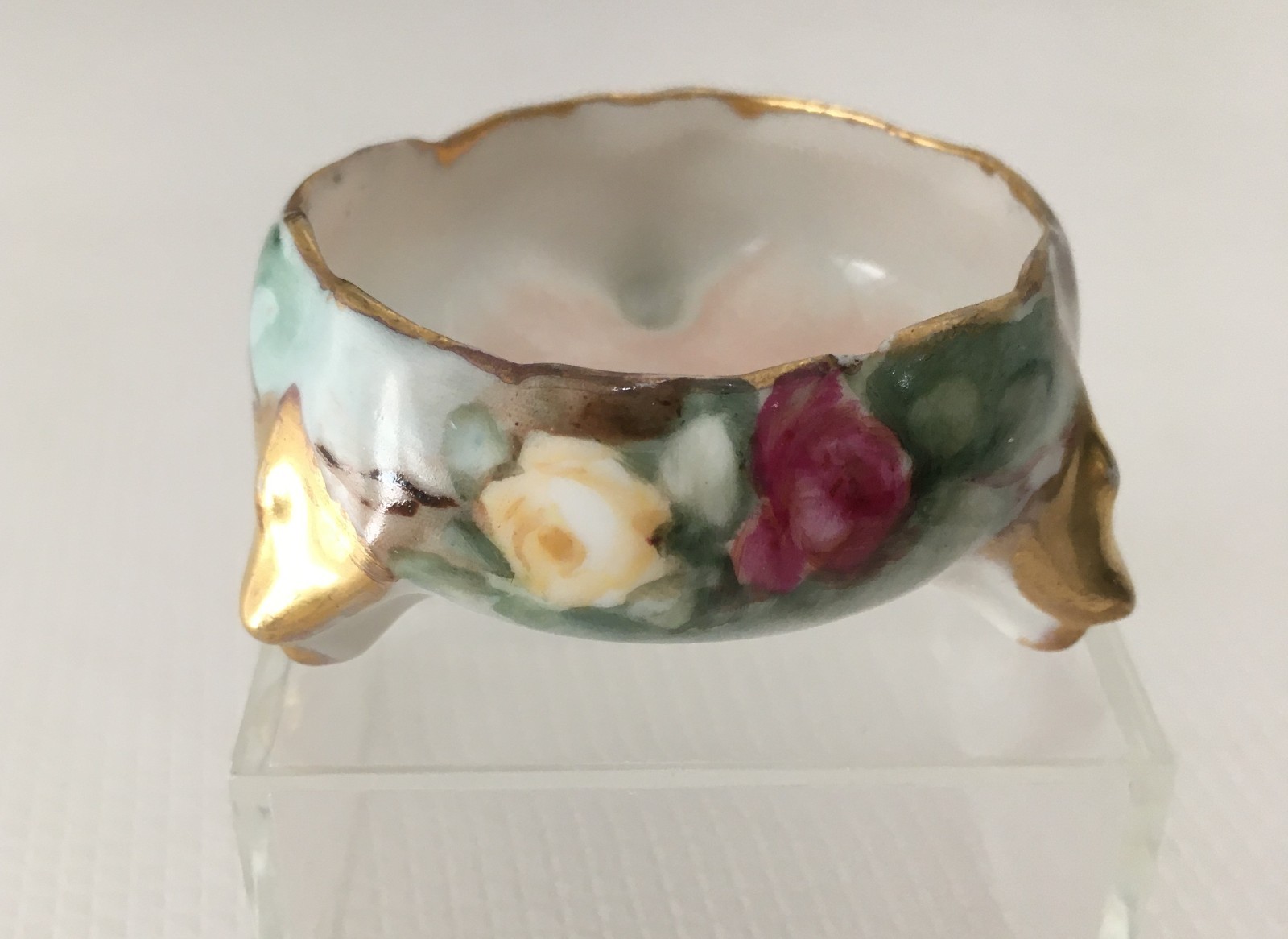 Open Salt Cellar Dish Floral Design