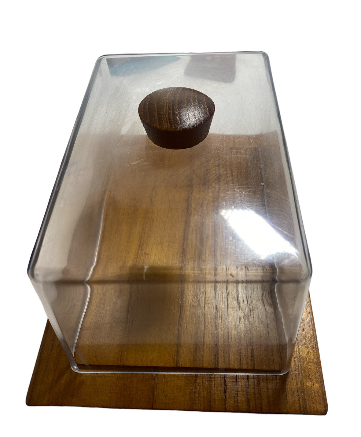 Karl Holmberg AB Scandinavian Mid Century Teak Cheese Board w/Plastic Cover