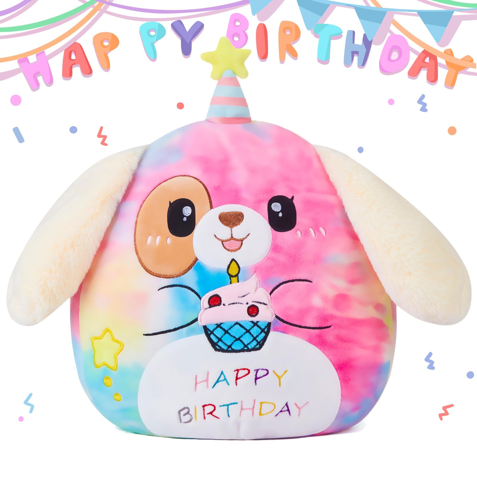 Original 14.5-Inch Large Happy Birthday Dog Plush Pillow Stuffed An... Fast Ship Original 14.5-Inch Large Happy Birthday Dog Plush Pillow Stuffed An... Fast Ship