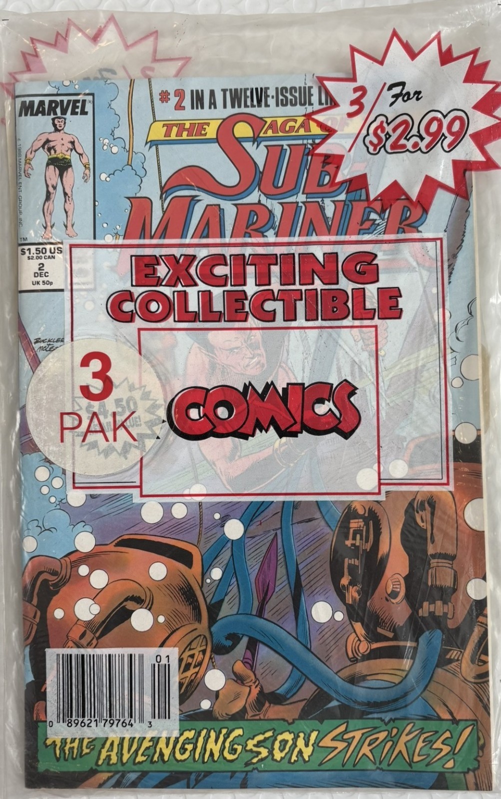 Sealed Comic 3-Pack Semper Fi Sub-Mariner Saga #2 Marvel Vintage 1980s War