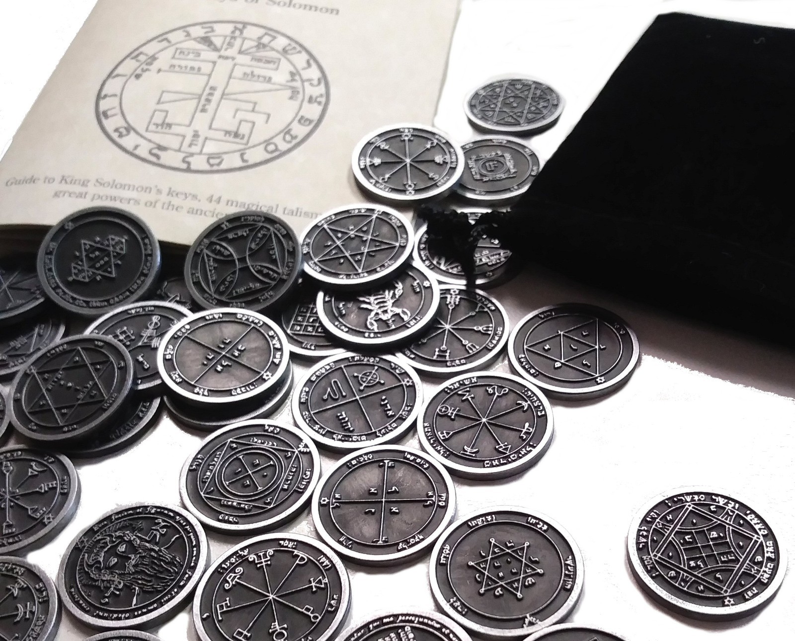 King Solomon\'s 44 Pentacle Set Metal Talisman Coins Occult Planetary Seals