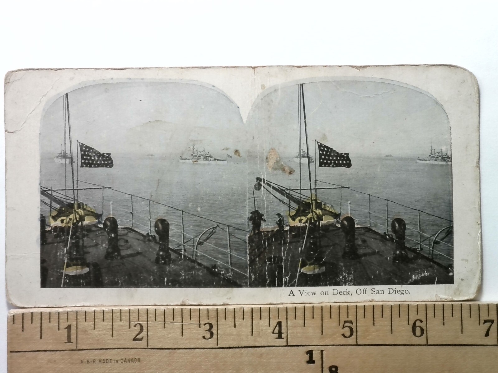 USS San Diego Battleship Deck Stereoview c1898 Off San Diego USS San Diego Battleship Deck Stereoview c1898 Off San Diego