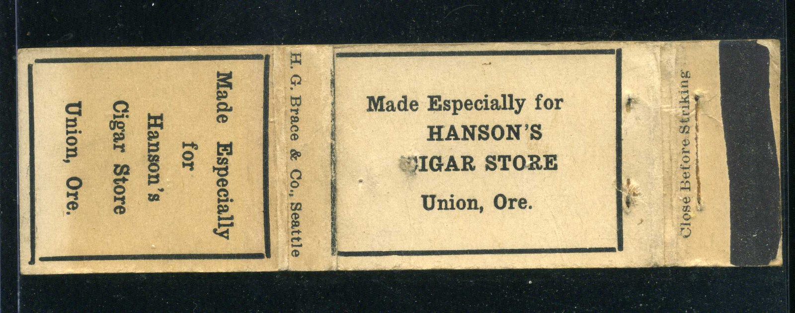 1 of the Oldest Matchbook Covers. Unstruck & Unused - Missing Link - Historical