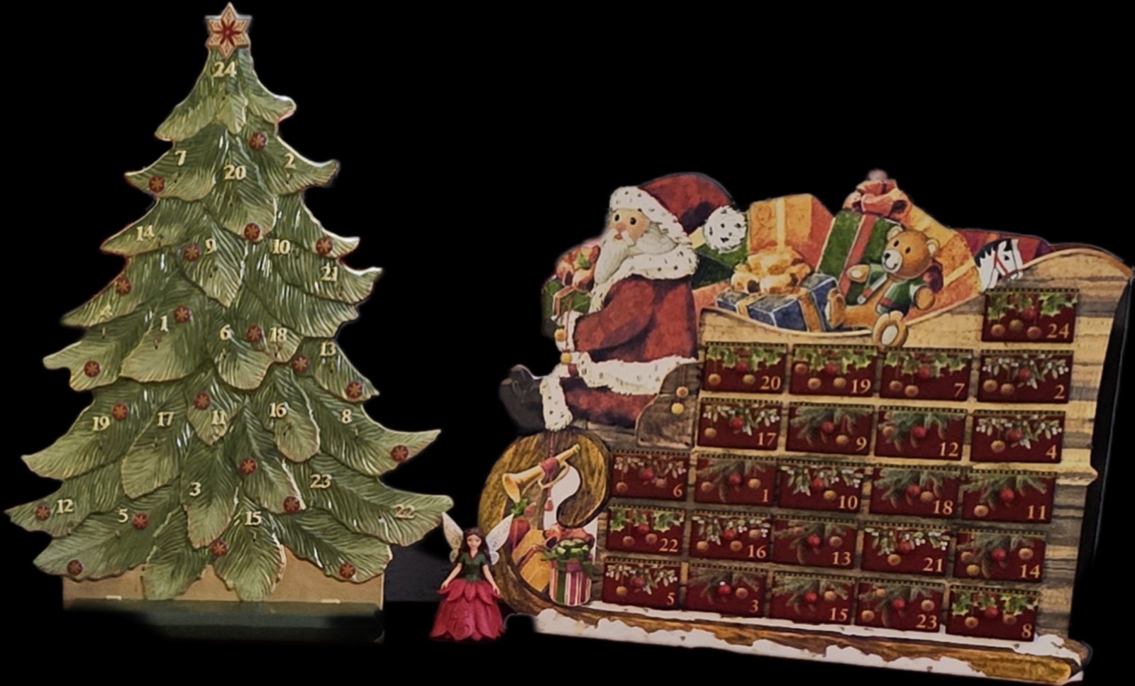 Villeroy & Boch Nostalgic Ornaments Advent Calendar Set 14-8331-9590 Sleigh Tree