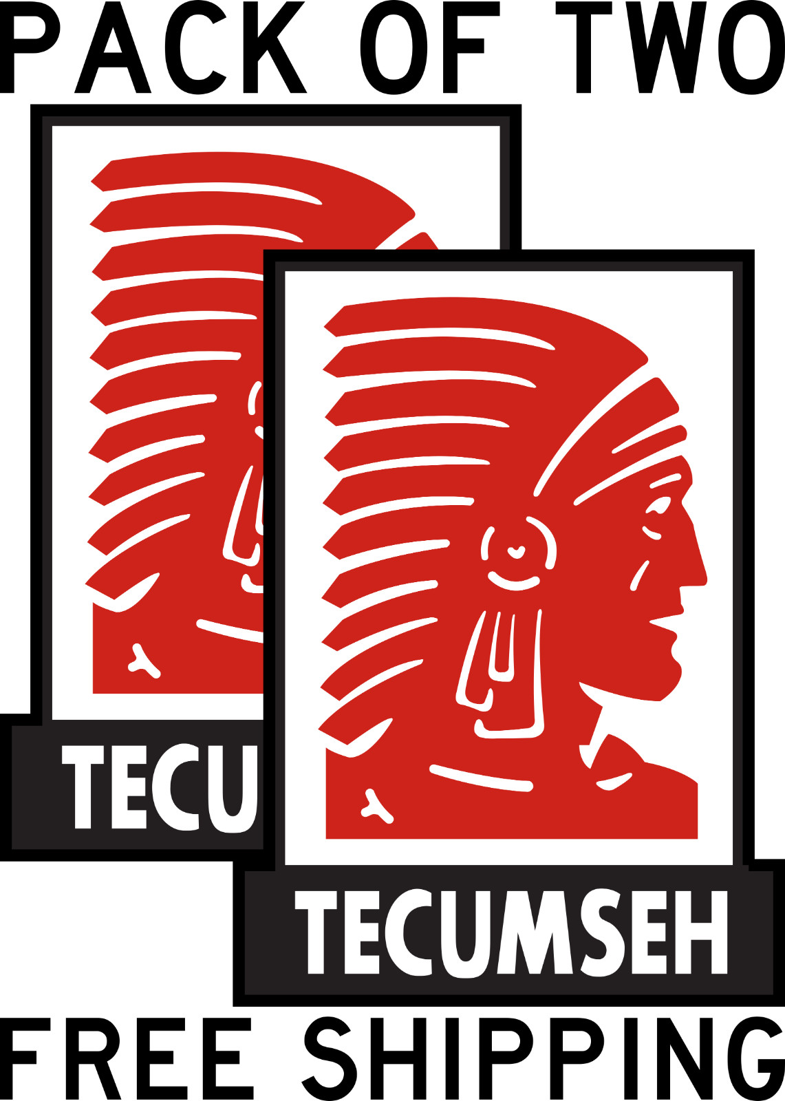TWO PACK TECUMSEH ENGINE LAWNMOWER CHAINSAW DECAL STICKER CAR TRUCK TWO PACK TECUMSEH ENGINE LAWNMOWER CHAINSAW DECAL STICKER CAR TRUCK