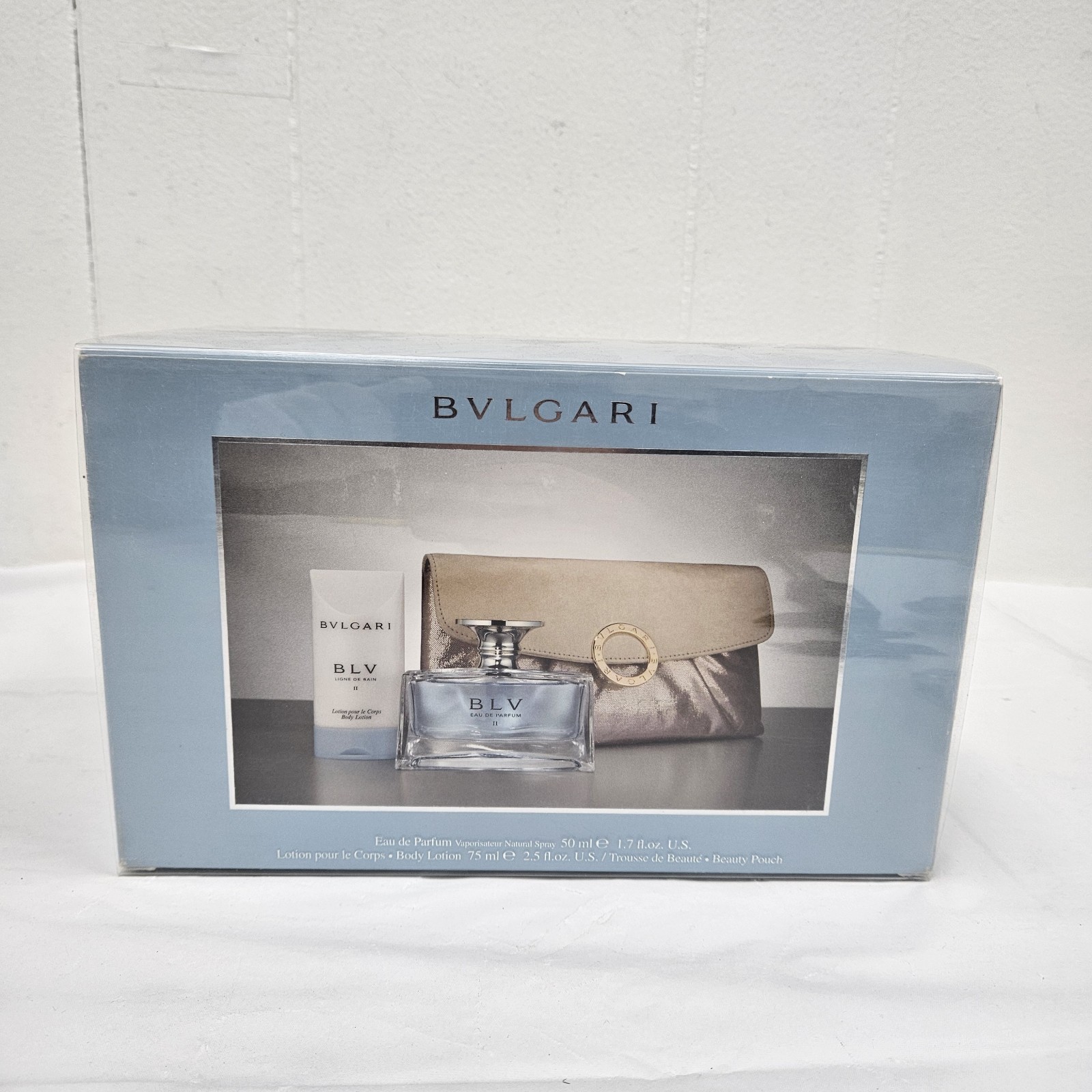 New BLV eau de parfum II by BVLGARI 50ml/1.7 oz Body Lotion & Pouch Gift Set New BLV eau de parfum II by BVLGARI 50ml/1.7 oz Body Lotion & Pouch Gift Set