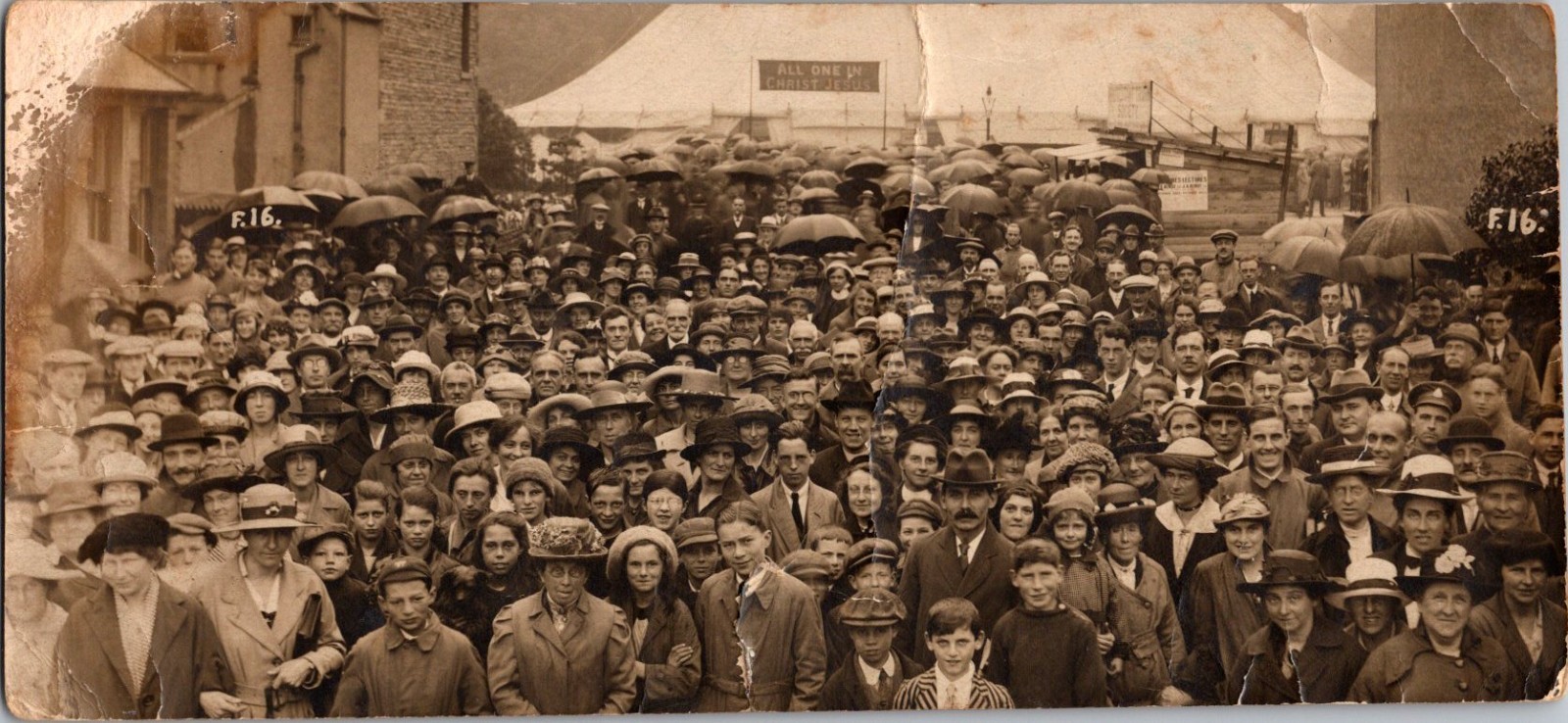 Postcard People in All One in Christ Jesus Gathering RPPC Alfred Pettitt Photo