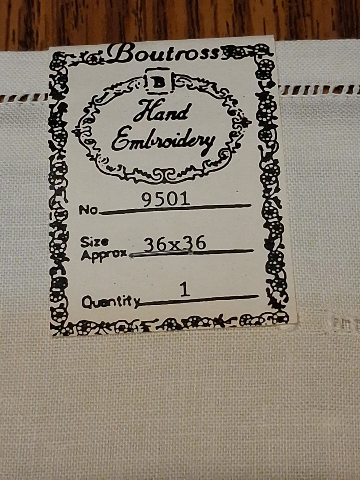 Vintage Boutross Fine Linens Embroidered Cut Work Table Topper 33” x 33” Elegant