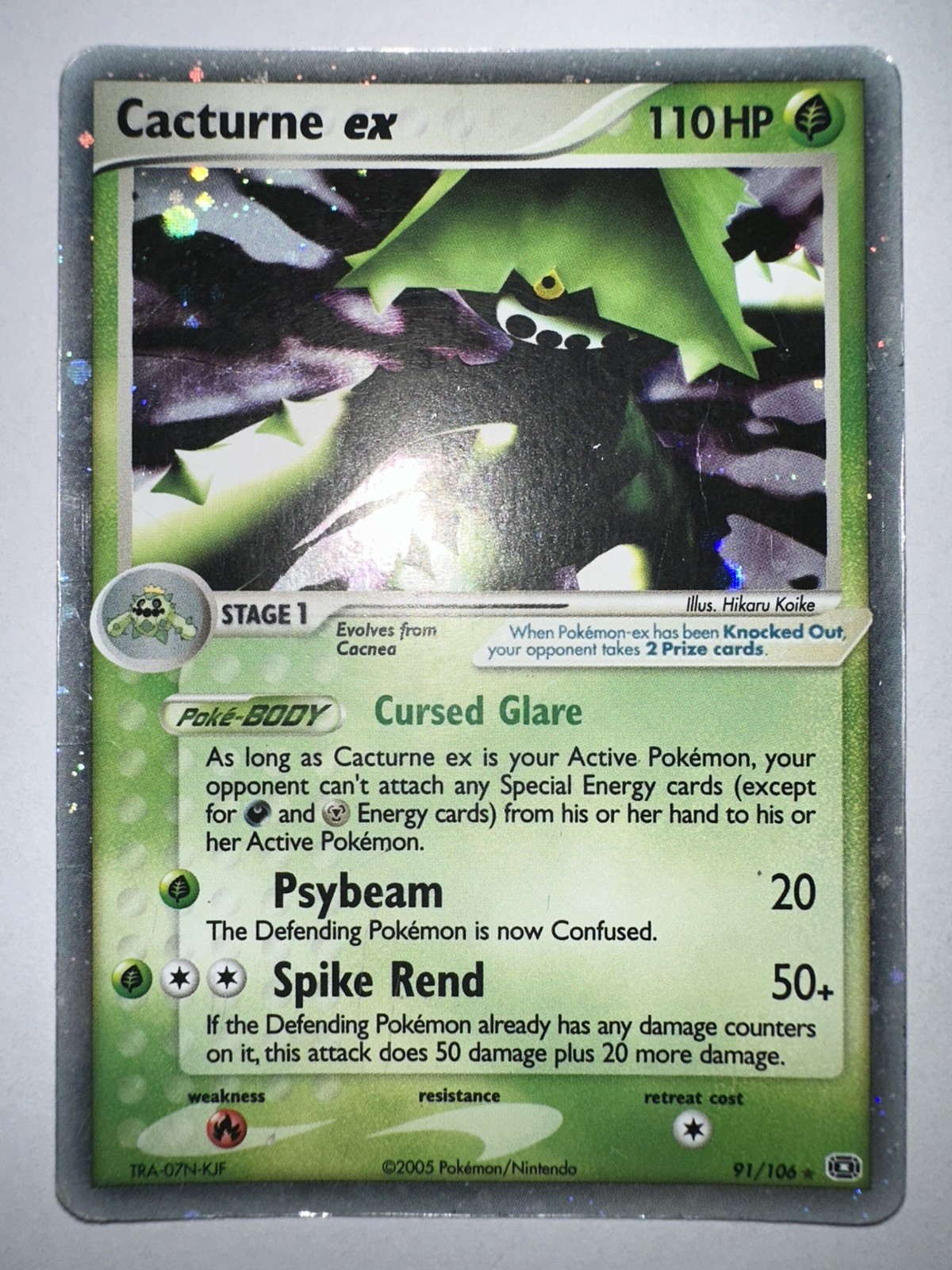Cacturne ex 91/106 - ex Emerald Holo Rare Pokemon TCG Cacturne ex 91/106 - ex Emerald Holo Rare Pokemon TCG