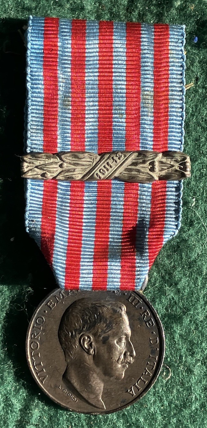 Italian Turkish War Medal Vittorio Emanuele III Band 1911 1912
