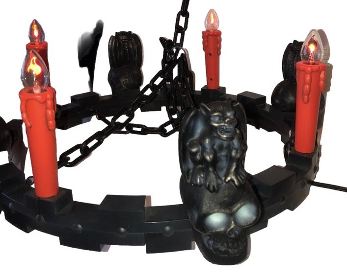 Fun Vintage Gemmy Flicker Lights Skull Gargoyle Chandelier Halloween Decoration Fun Vintage Gemmy Flicker Lights Skull Gargoyle Chandelier Halloween Decoration