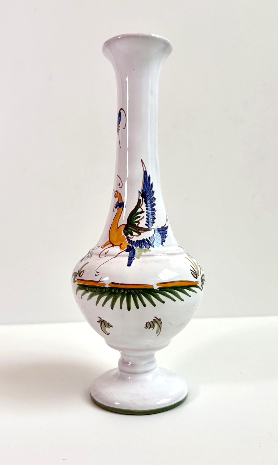 Vintage French Faience Bud Vase Moustiers-Saint-Marie Atelier Karina 8.5