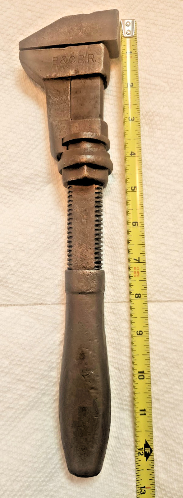 Bemis & Call Co Adjustable Wrench Marked B&O Railroad All Metal 12\ Bemis & Call Co Adjustable Wrench Marked B&O Railroad All Metal 12\