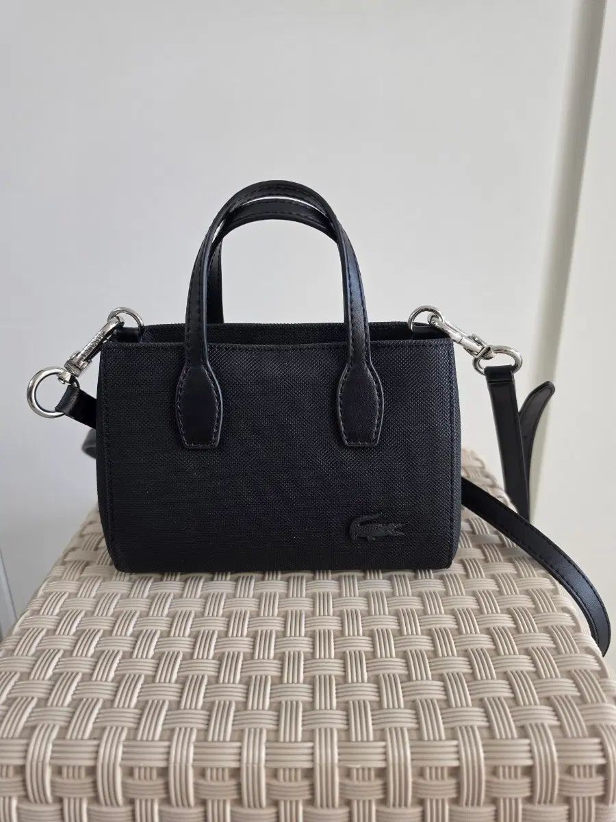 Lacoste Mini Tote Bag Black Women Rare French Model LImited Edition VHTF Pre-own
