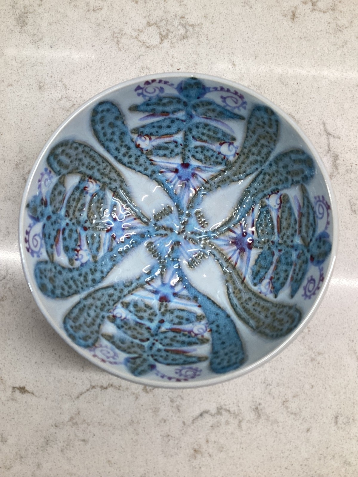 Midcentury Marianne Johnson Aluminia Denmark Faience Bowl Royal Copenhagen