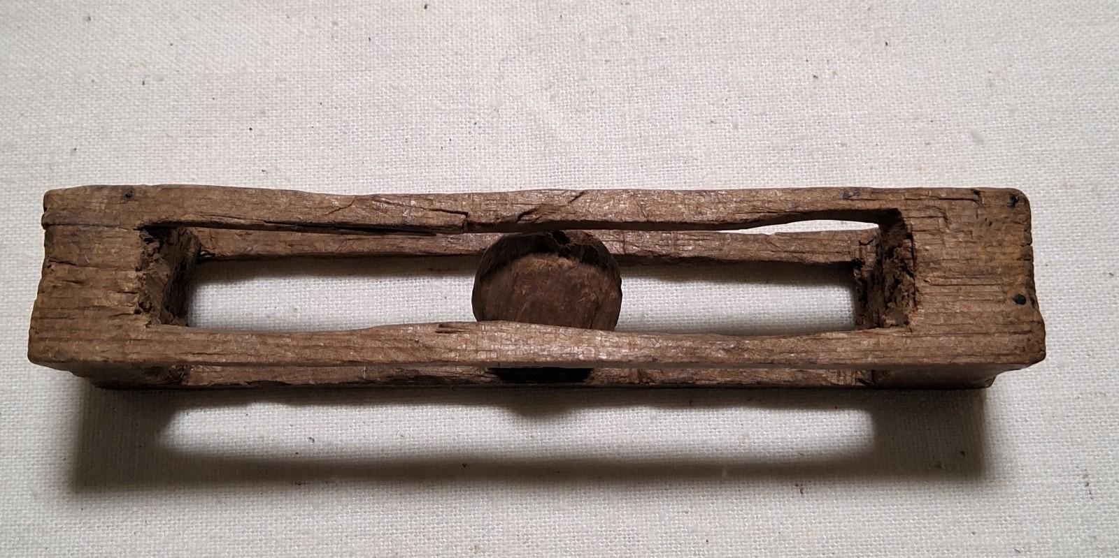 Antique Folk Art Hand Carved Wood Captive Ball Cage Whimsey Whittled 4\