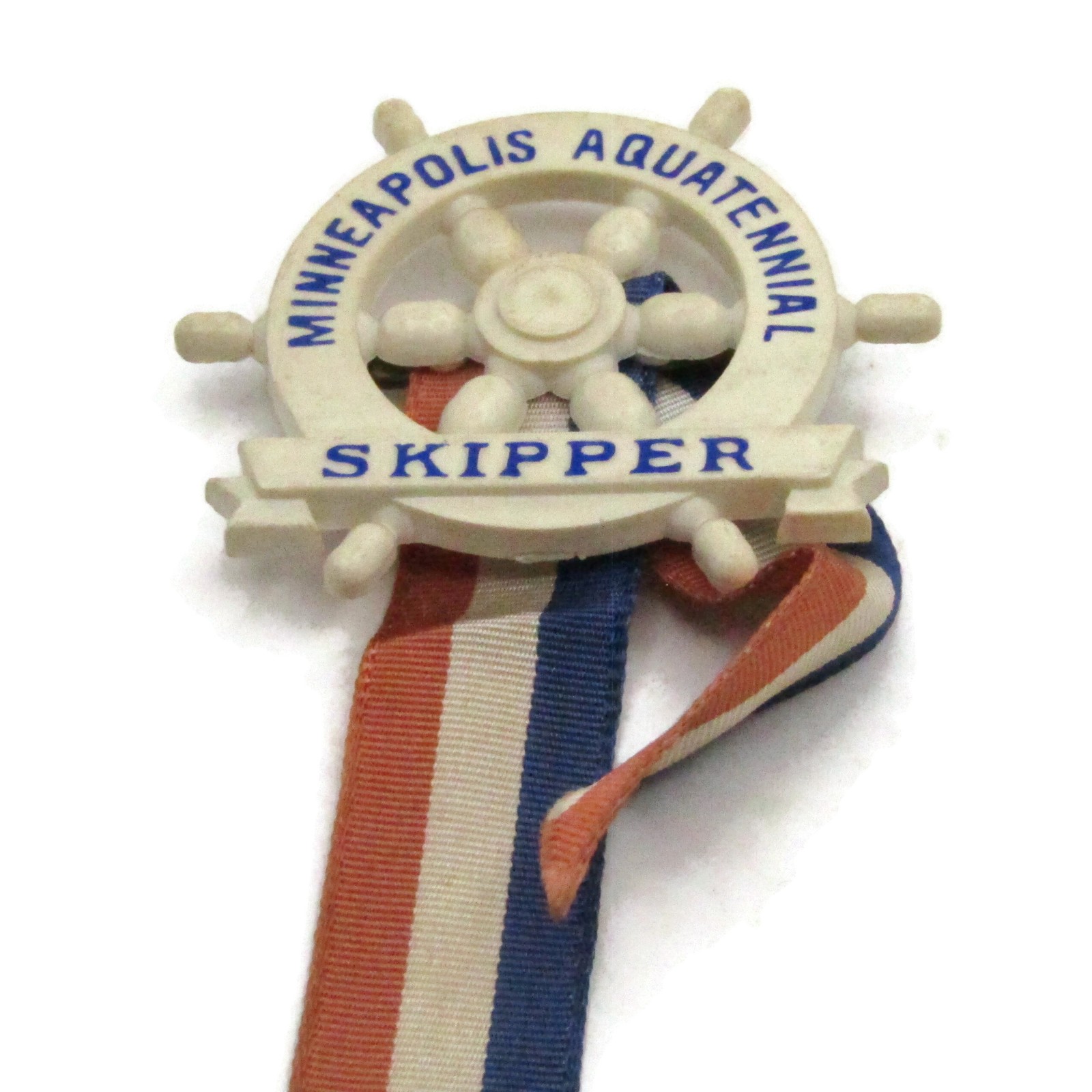 Vintage Minneapolis Aquatennial Skipper Nautical Plastic Pin