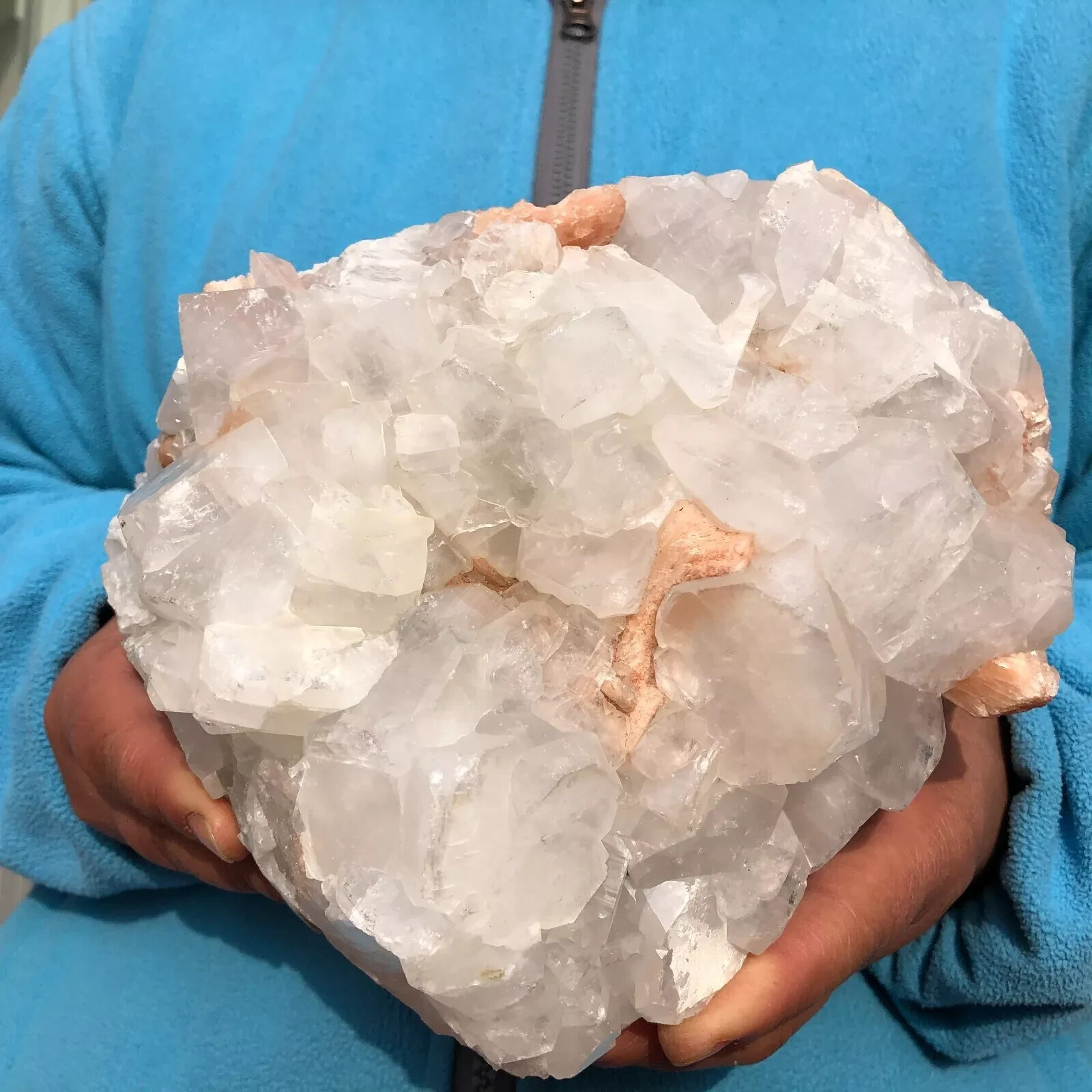 5.3 LB Natural White Calcite Quartz Crystal Cluster Mineral Specimen Healing 5.3 LB Natural White Calcite Quartz Crystal Cluster Mineral Specimen Healing