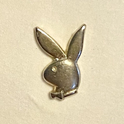 Playboy Bunny Silver Tone Lapel Pin Pinback Miniature Playboy Bunny Silver Tone Lapel Pin Pinback Miniature