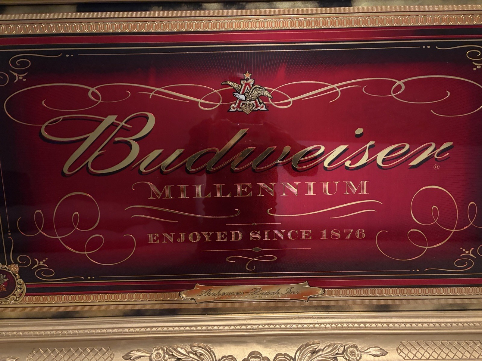 Budweiser Millennium Sign vintage Since 1876