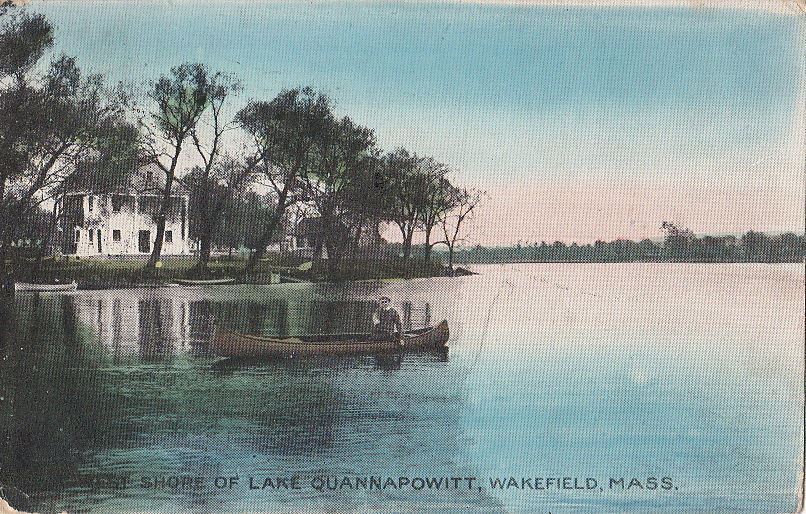 Postcard West Shore Lake Quannapowitt Wakefield MA