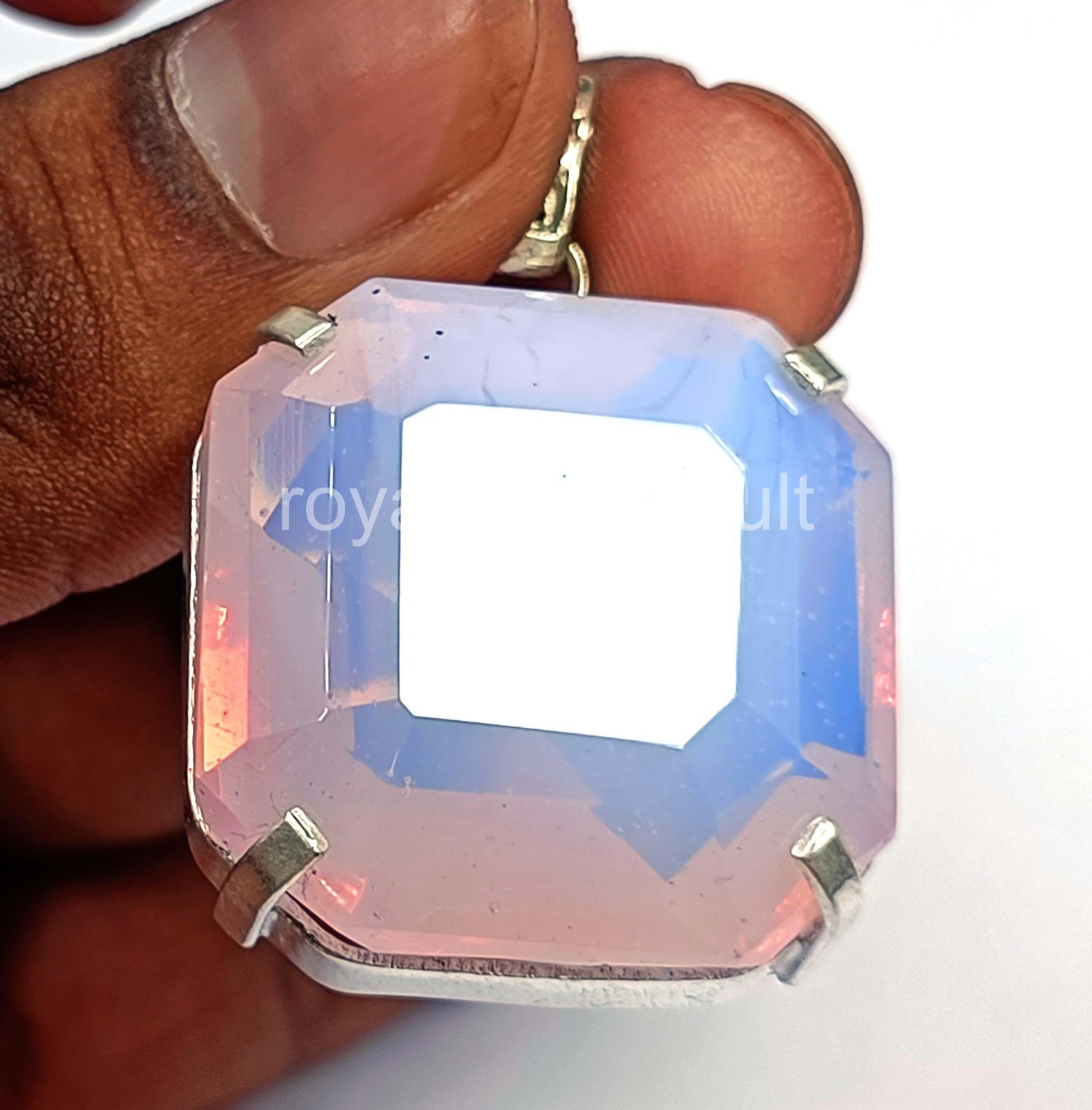 94.50 Ct Emerald Natural Opal 925 Solid Sterling Silver Pendant IGL Gems 5AOH
