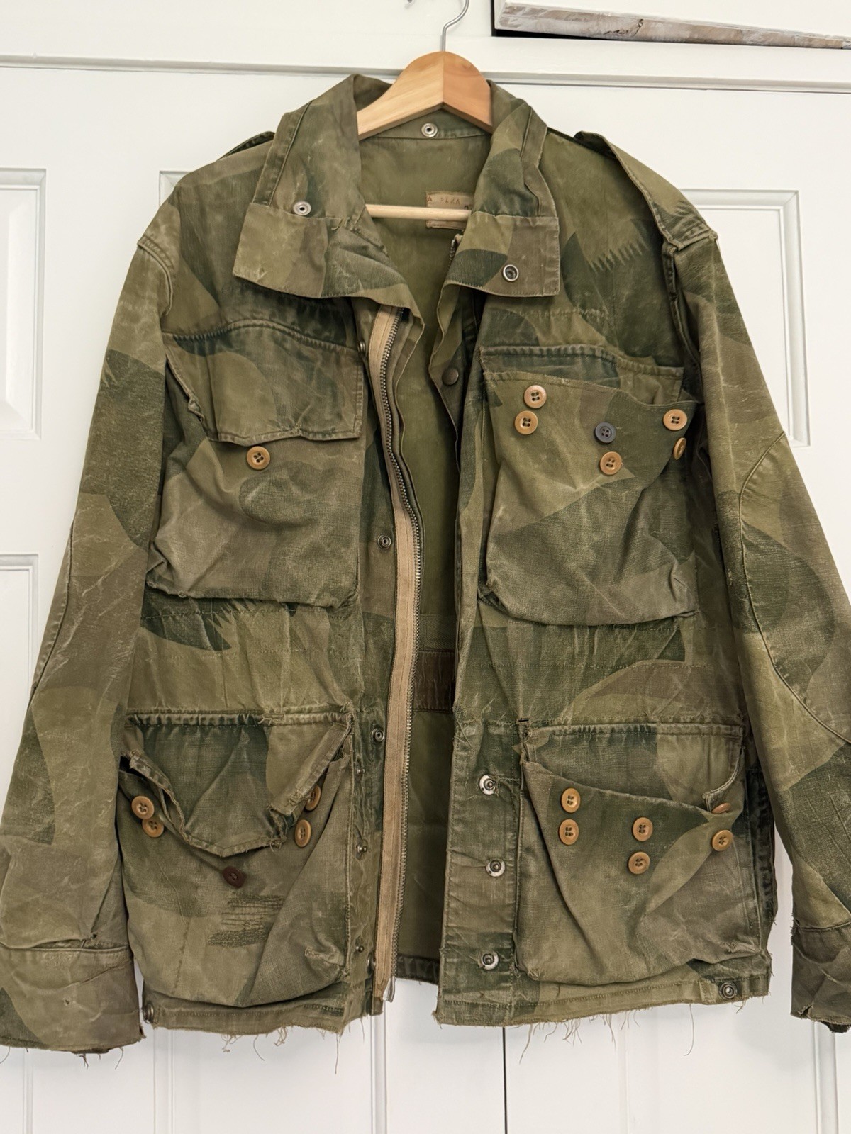 Very  rare Vintage Paratrooper Camouflage Jacket Size Large Men's