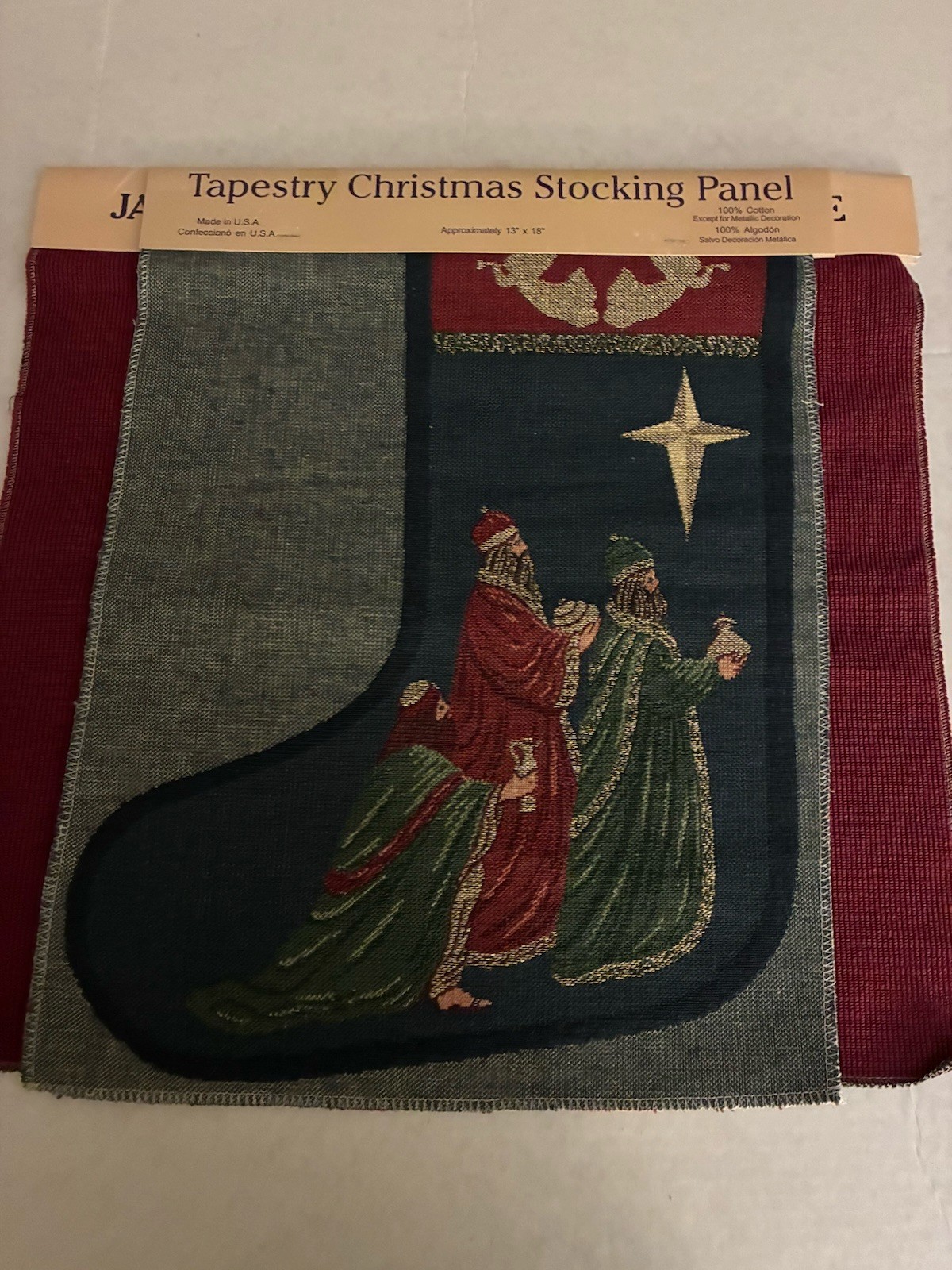 Vintage Tapestry Christmas Stocking Panel 3 Wise Men Star Nativity Greensborough