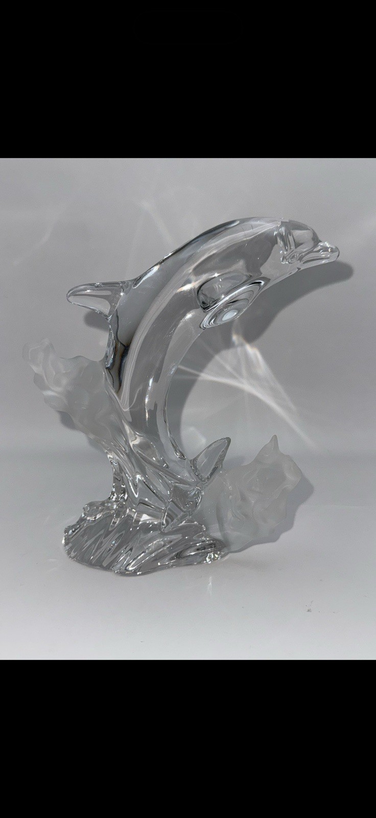 Lenox Crystal Magnificent Dolphin w/ Accent Waves 1994 Crystal Animal Collection Lenox Crystal Magnificent Dolphin w/ Accent Waves 1994 Crystal Animal Collection