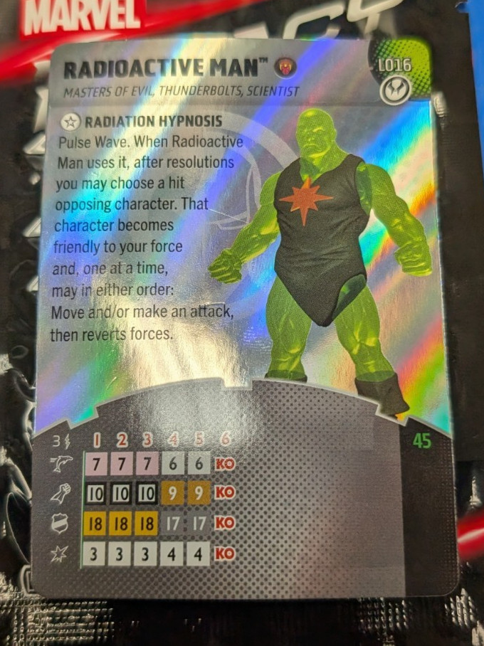 HEROCLIX THUNDERBOLTS LEGACY CARD L016 RADIOACTIVE MAN 2026