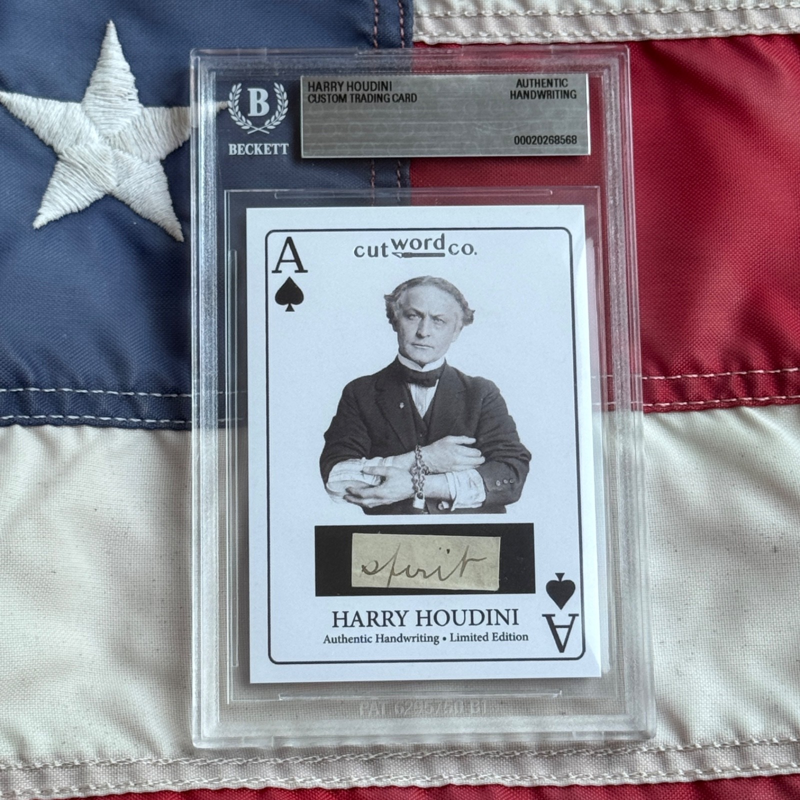 Harry Houdini Handwritten Word Cut From An Autograph Letter Signed Beckett BAS