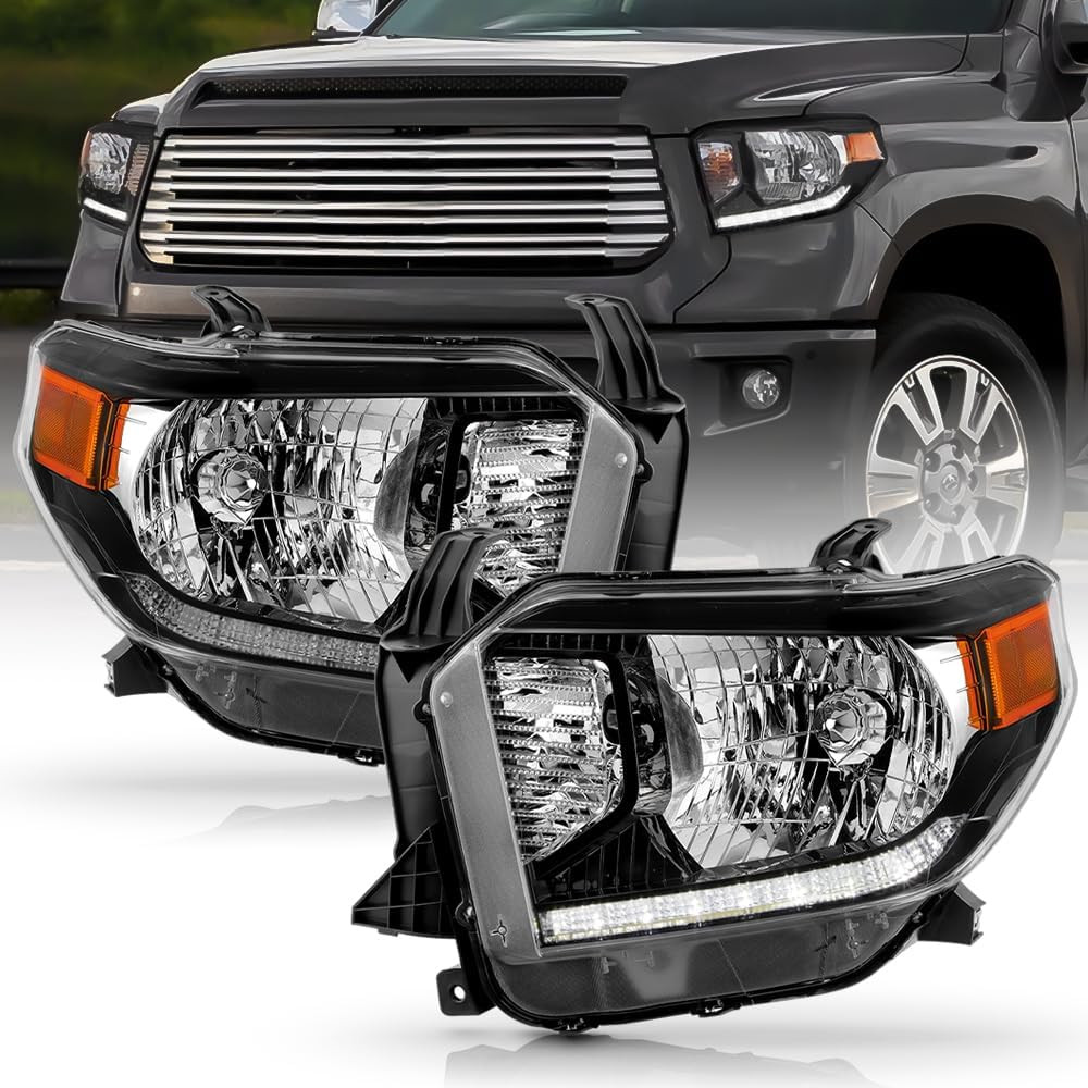 - Compatible with 2014 2015 2016 2017 Toyota Tundra W/Led DRL Black Housing Head - Compatible with 2014 2015 2016 2017 Toyota Tundra W/Led DRL Black Housing Head