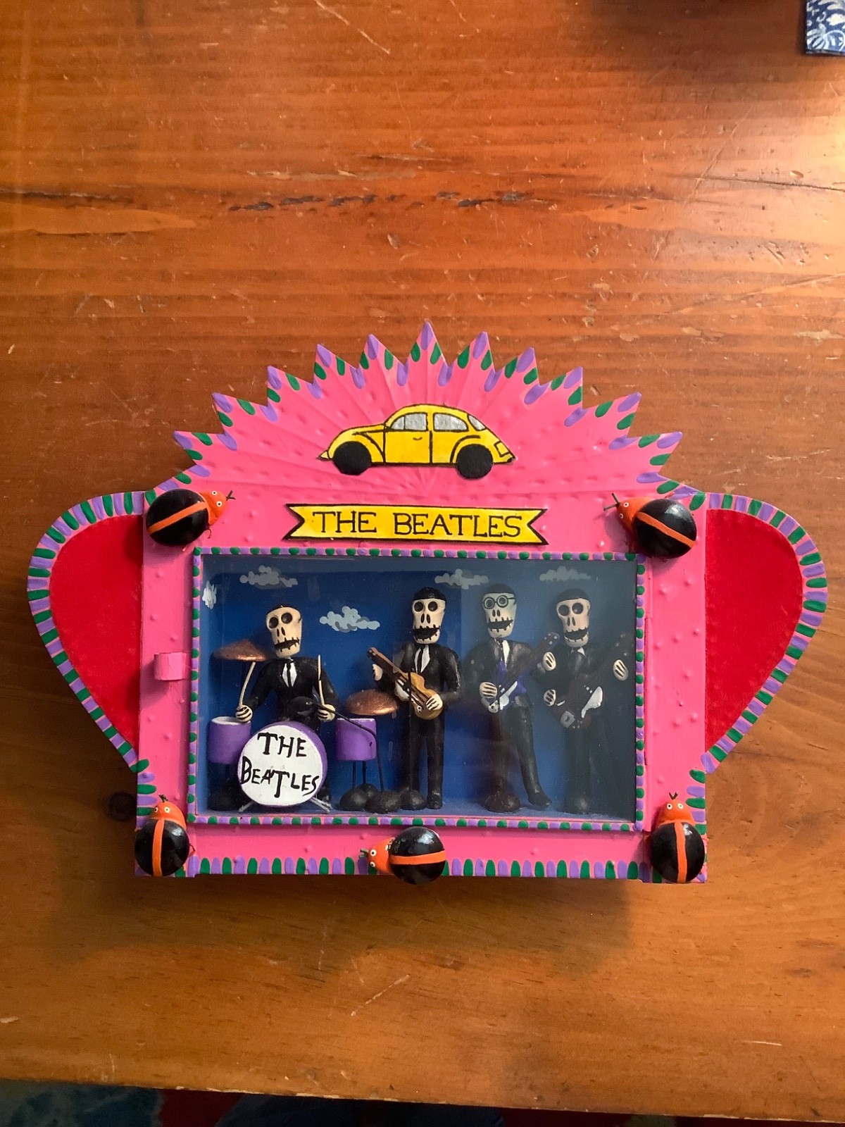 Cielito Lindo Estudio The Beatles Mexican Folk Art Shadow Box Nicho Day of Dead Cielito Lindo Estudio The Beatles Mexican Folk Art Shadow Box Nicho Day of Dead